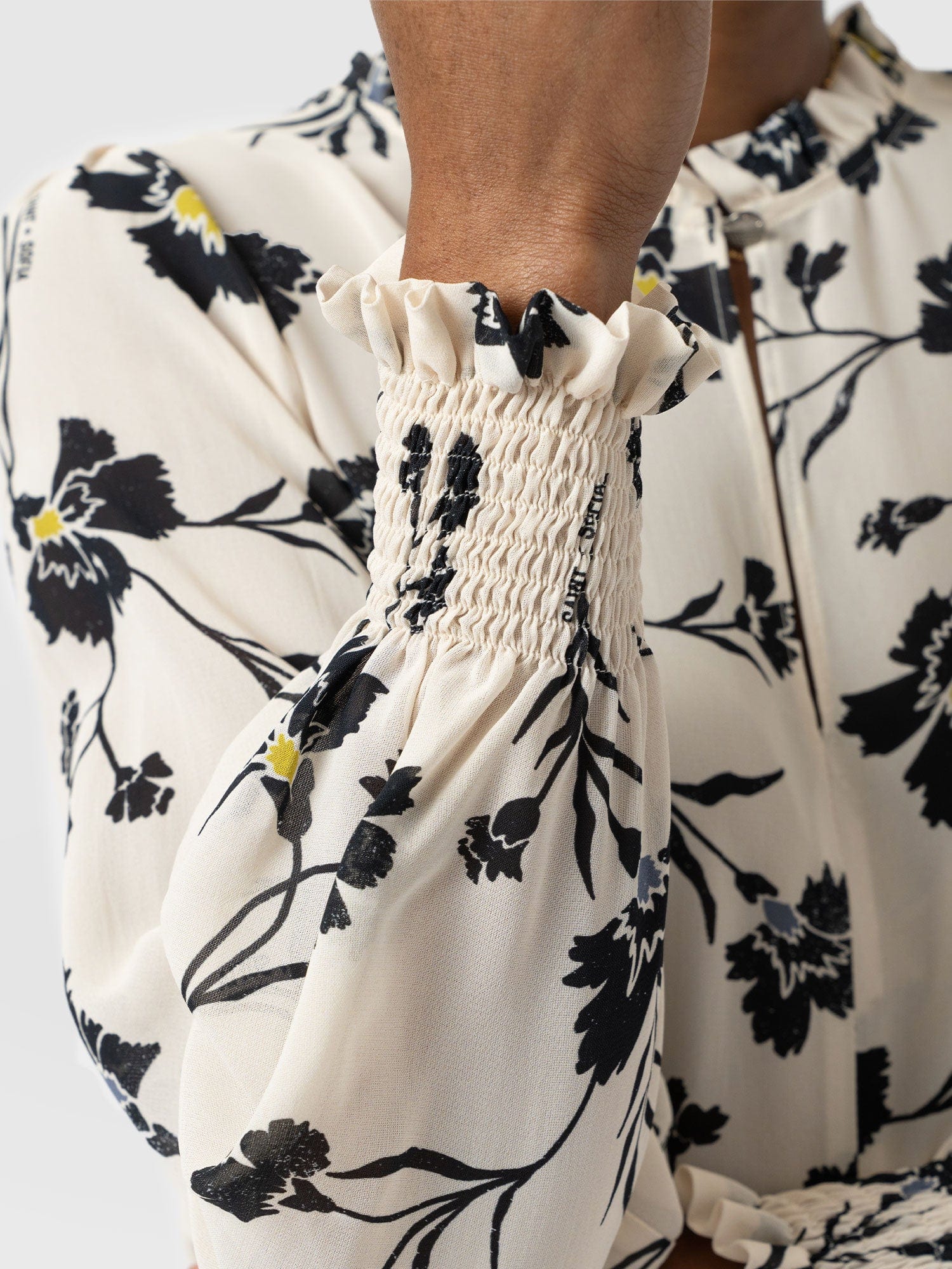 Olivia Blouse - White Spring Floral